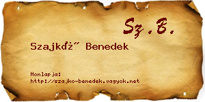 Szajkó Benedek névjegykártya