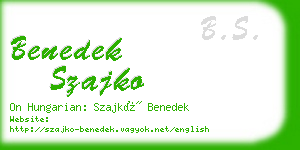 benedek szajko business card